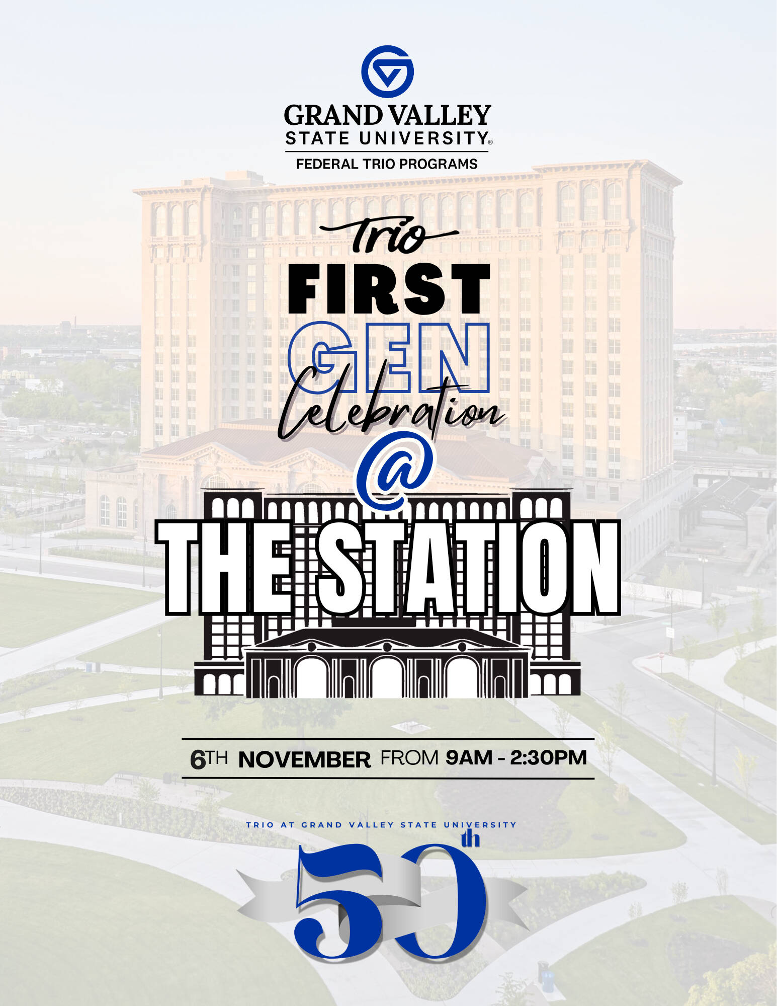 Initial flyer for the November 6th TRIO 50 Anniversary Event in Detroit